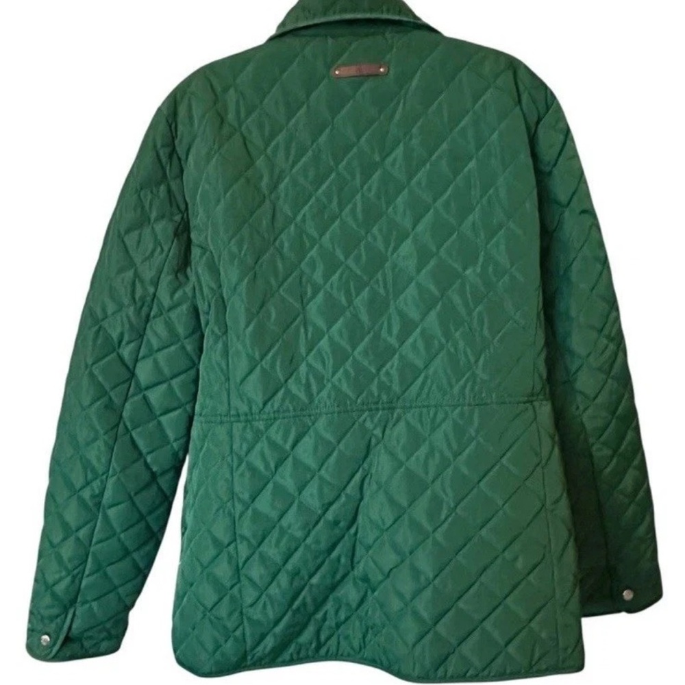 Ralph Lauren Preppy Quilted Coat Women’s Size XL Emerald Green Snap Closure EUC - Picture 4 of 9
